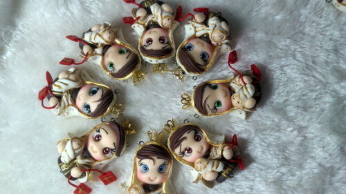 Pingentes para Terços Nossa Senhora do Carmo em Biscuit.