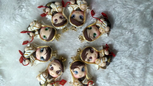 Pingentes para Terços Nossa Senhora do Carmo em Biscuit.