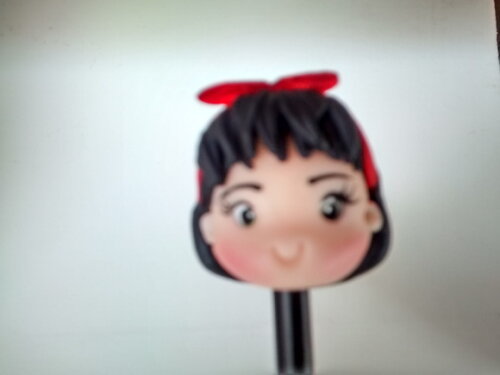 Ponteira de Lápis Branca de Neve em Biscuit