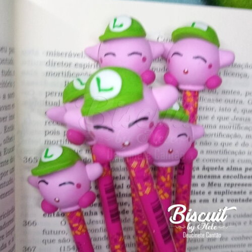 Ponteira de Lápis Turma do Mário Bros em Biscuit.