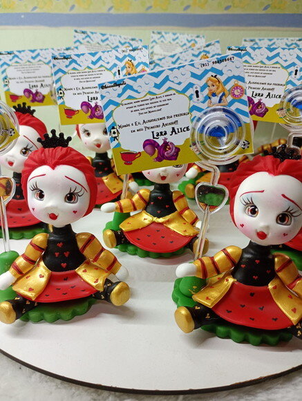 Porta Recado Rainha de Copas da Alice em Biscuit