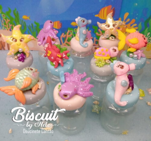 Potinhos Fundo do Mar em Biscuit