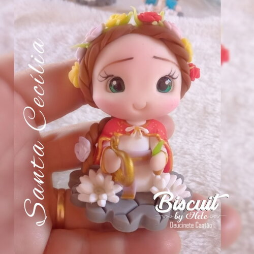 Santa Cecília de Biscuit para Oratório