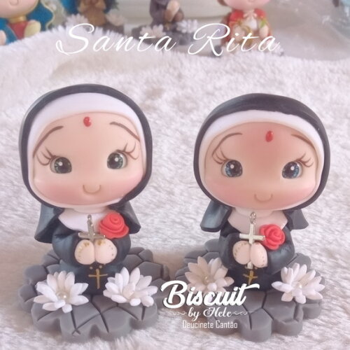 Santa Rita em Biscuit para Oratório