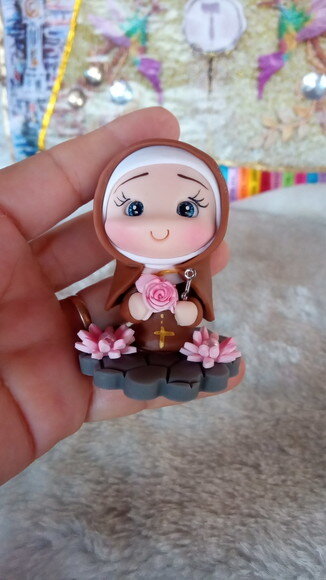 Santa Terezinha em Biscuit para Oratório