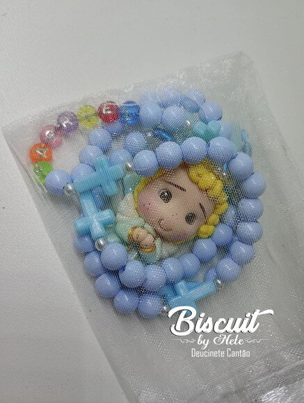 Terço Anjinho da Guarda em Biscuit com Nome