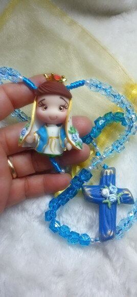 Terço Nossa Senhora das Graças em Biscuit