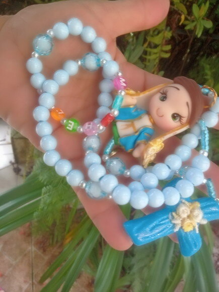 Terço Nossa Senhora das Graças em Biscuit com Nome