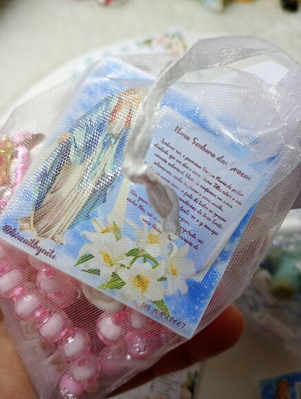 Terço Nossa Senhora das Graças em Biscuit com Nome