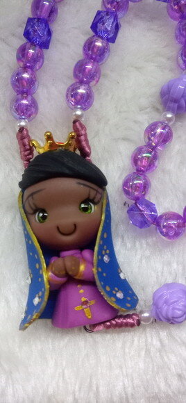 Terço Nossa Senhora de Aparecida em Biscuit