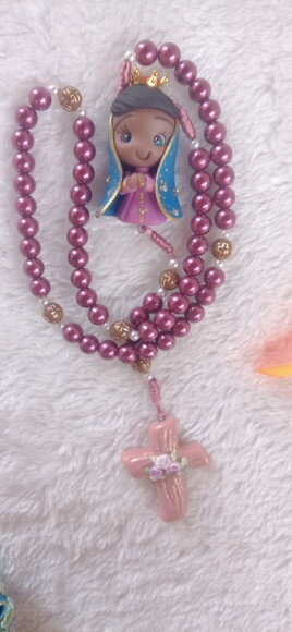 Terço Nossa Senhora de Aparecida em Biscuit