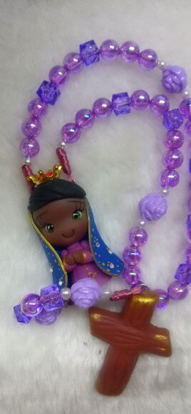Terço Nossa Senhora de Aparecida em Biscuit