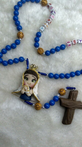 Terço Nossa Senhora de Nazaré Azul Marinho com nome