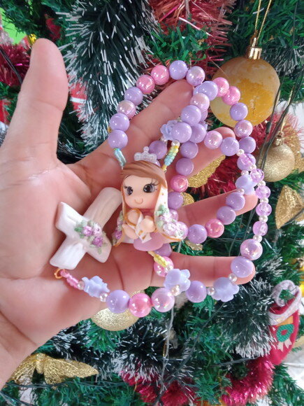 Terço Nossa Senhora de Nazaré Lilás com Nome