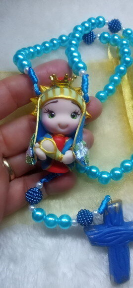 Terço Nossa Senhora do Perpétuo Socorro em Biscuit