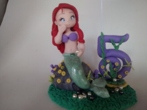 Topo De Bolo + Vela Pequena Sereia