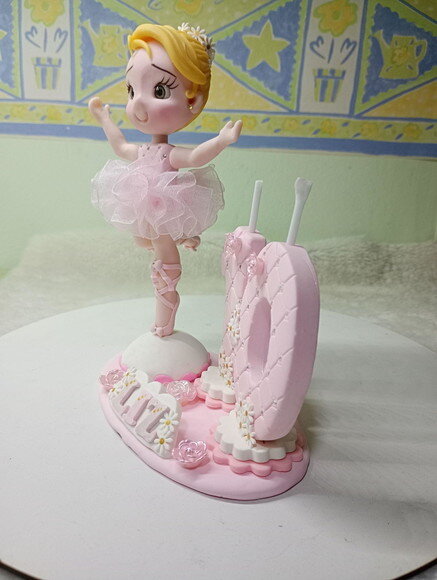 Topo de Bolo Bailarina em Biscuit