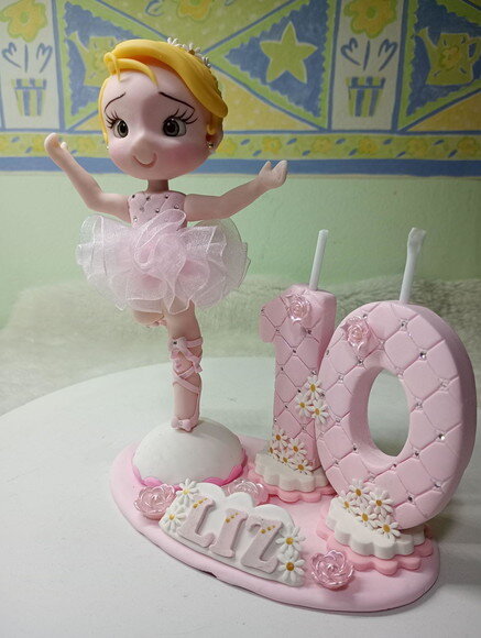 Topo de Bolo Bailarina em Biscuit