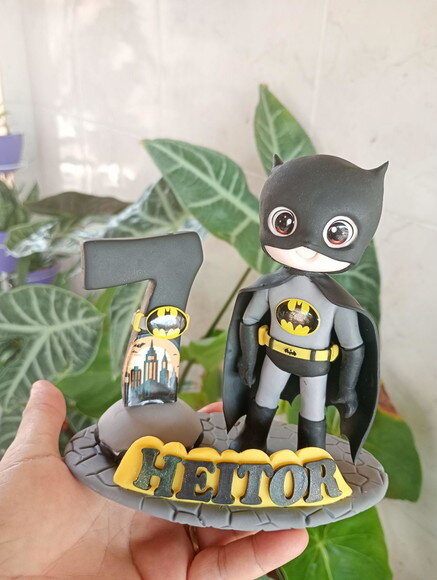 Topo de Bolo Batman em Biscuit