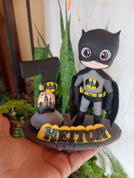 Topo de Bolo Batman em Biscuit