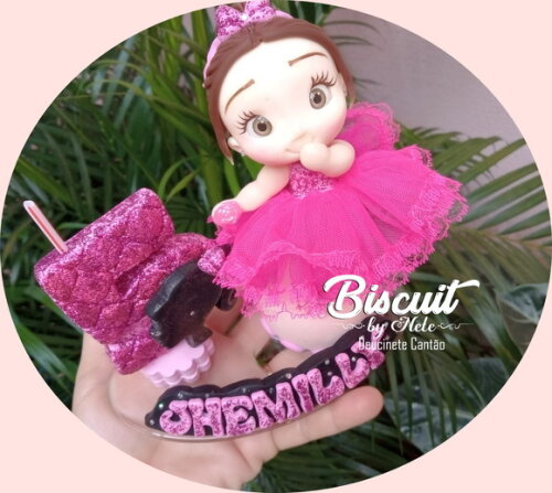 Topo de Bolo Barbie Bailarina em Biscuit