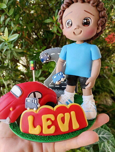 Topo de Bolo Carros em Biscuit