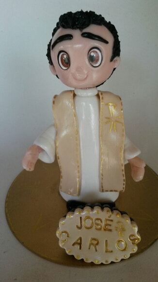 Topo de Bolo Diácono Personalizado em Biscuit