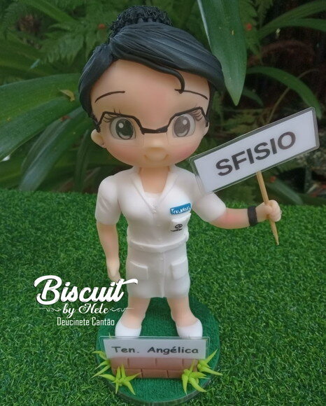 Topo de Bolo Fisioterapeuta em Biscuit