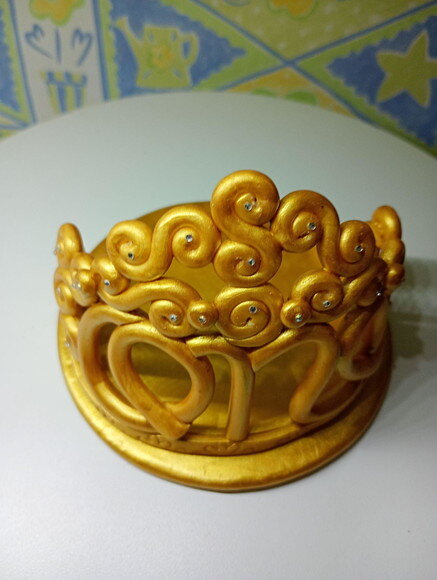 Topo de Bolo Personalizado Coroa de Princesa em Biscuit.