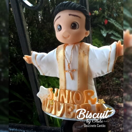 Topo de Bolo Personalizado Padre em Biscuit