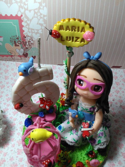 Topo de Bolo Personalizados Jardim Encantado