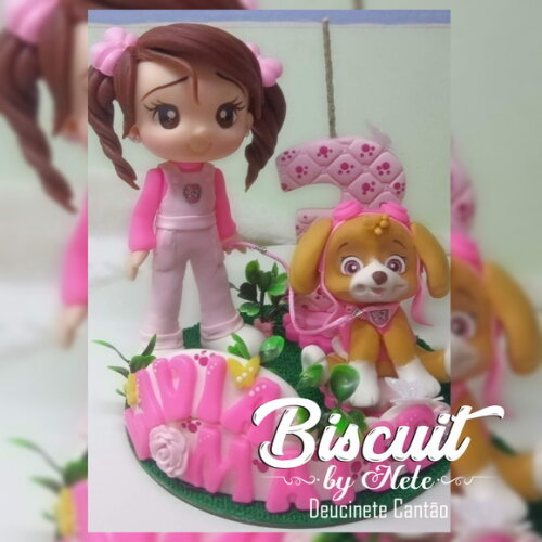 Topo de Bolo Skye Patrulha Canina em Biscuit.