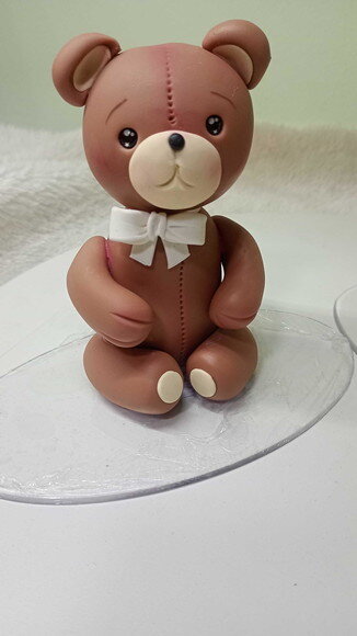 Topo de Bolo Ursinho em Biscuit