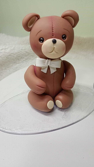 Topo de Bolo Ursinho em Biscuit