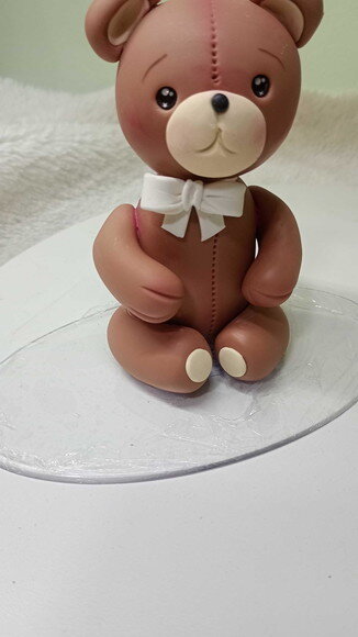 Topo de Bolo Ursinho em Biscuit