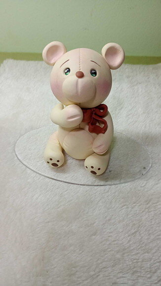 Topo de Bolo Ursinho em Biscuit