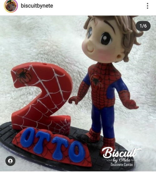 Topo Homem Aranha de Biscuit