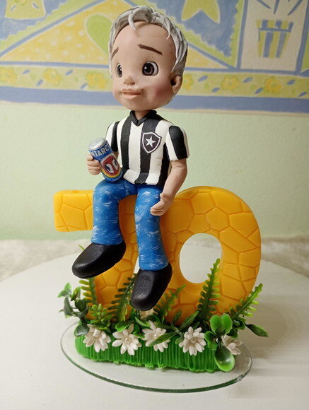 Topo Personalizado Vovô 70 Anos em Biscuit