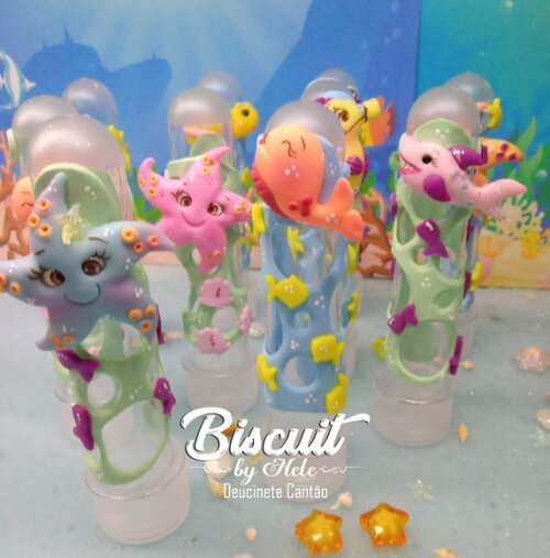 Tubetes Fundo do Mar em Biscuit (10 cm