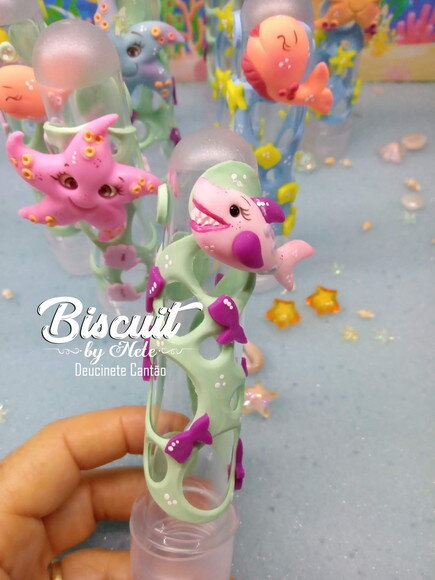 Tubetes Fundo do Mar em Biscuit (10 cm