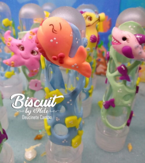 Tubetes Fundo do Mar em Biscuit (10 cm
