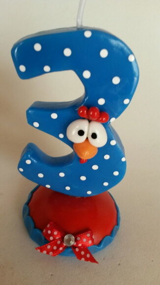 Vela Galinha Pintadinha em Biscuit