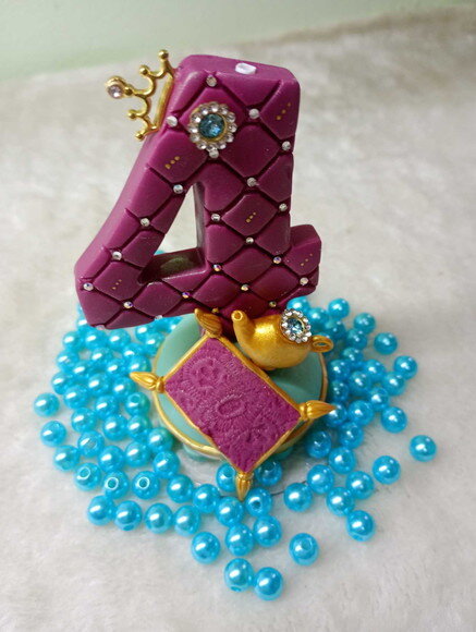 Vela Princesa Jasmine em Biscuit