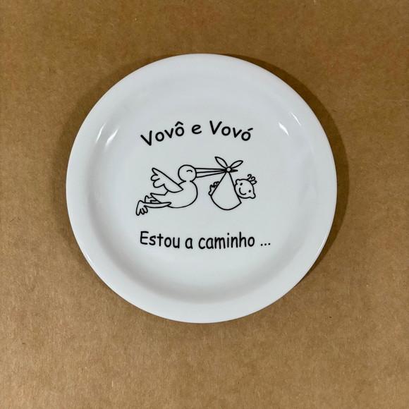 Kit 2 Prato Dec Personalizado 18 cm Anuncio Gravidez Vovó