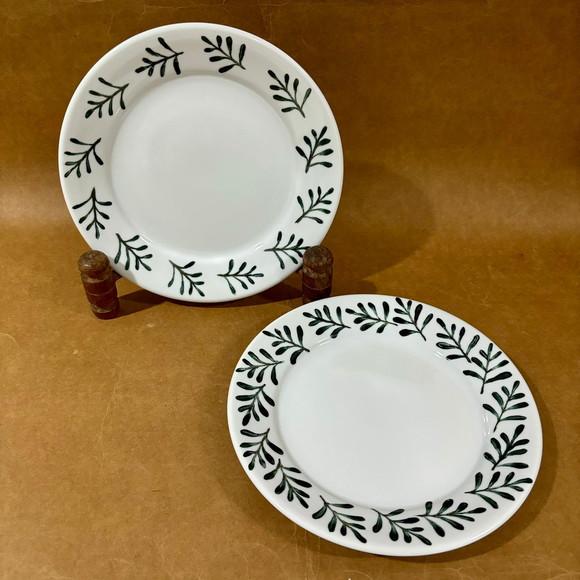 Kit 2 Pratos em Porcelana 24 cm Borda Pintada a Mão