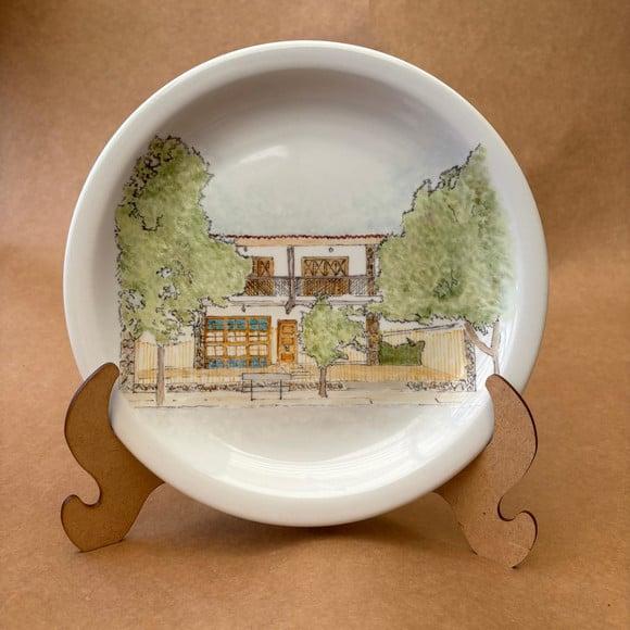 Prato Decorativo 25 cm Ilustração Personalizado