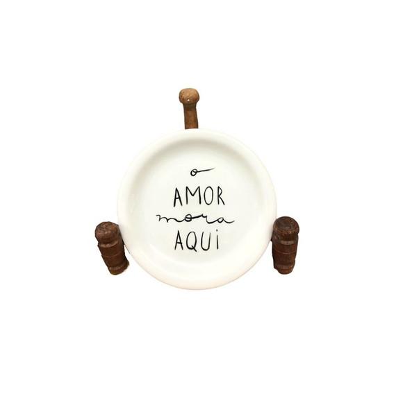 Prato Decorativo Personalizado 18 cm Desenho Frase
