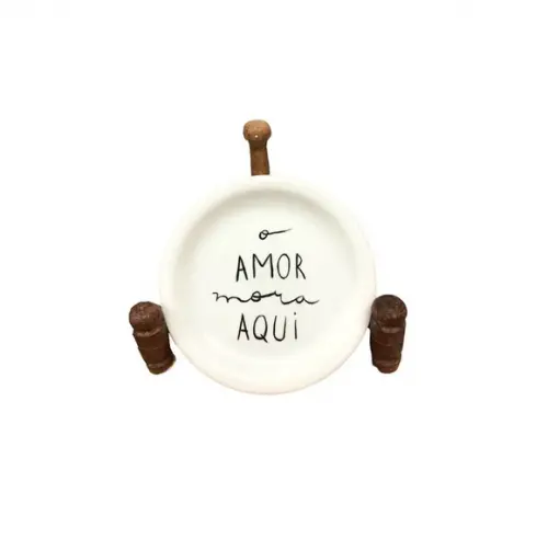 Prato Decorativo Personalizado 18 cm Desenho Frase