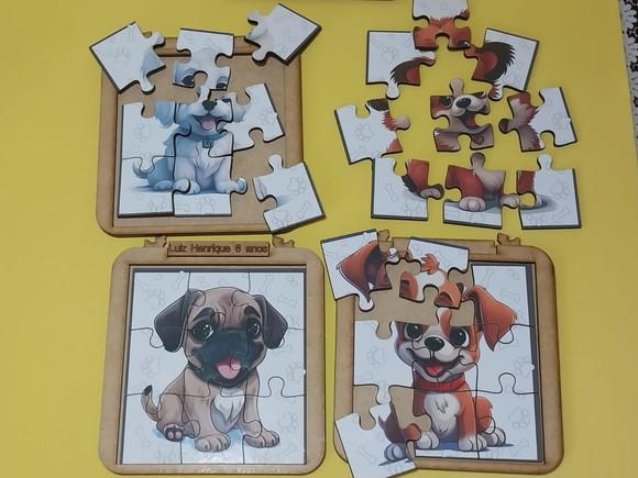 Quebra Cabeça Pets com Base
