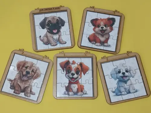 Quebra Cabeça Pets com Base